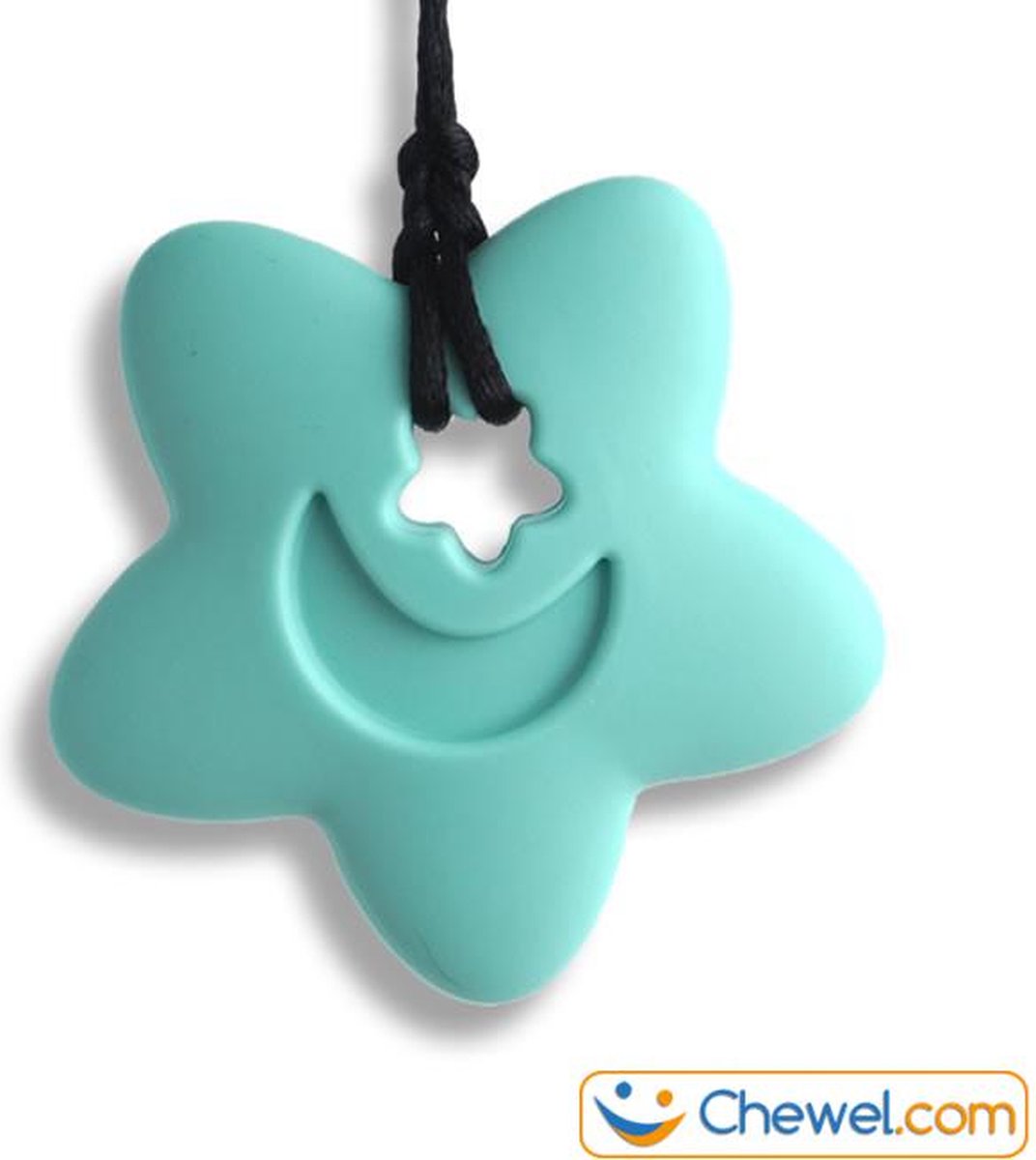 Bijtketting Kauwketting | Ster met maantje | 4 kleuren | Lichtblauw | Chewel ®